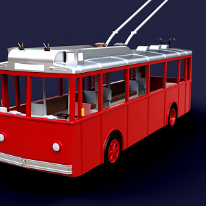 Trackless trolley scale model