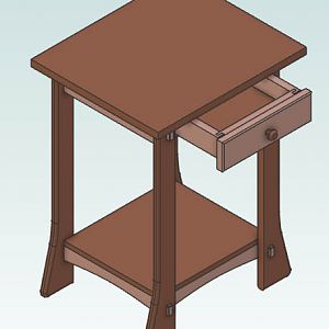 12 - End Table With Drawer Pulled