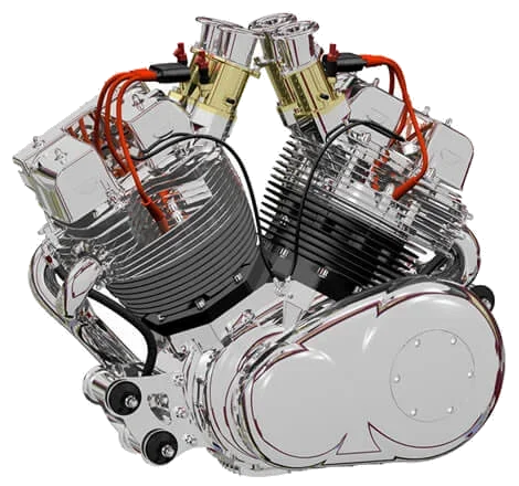Bad Dog Cycles V-twin engine model