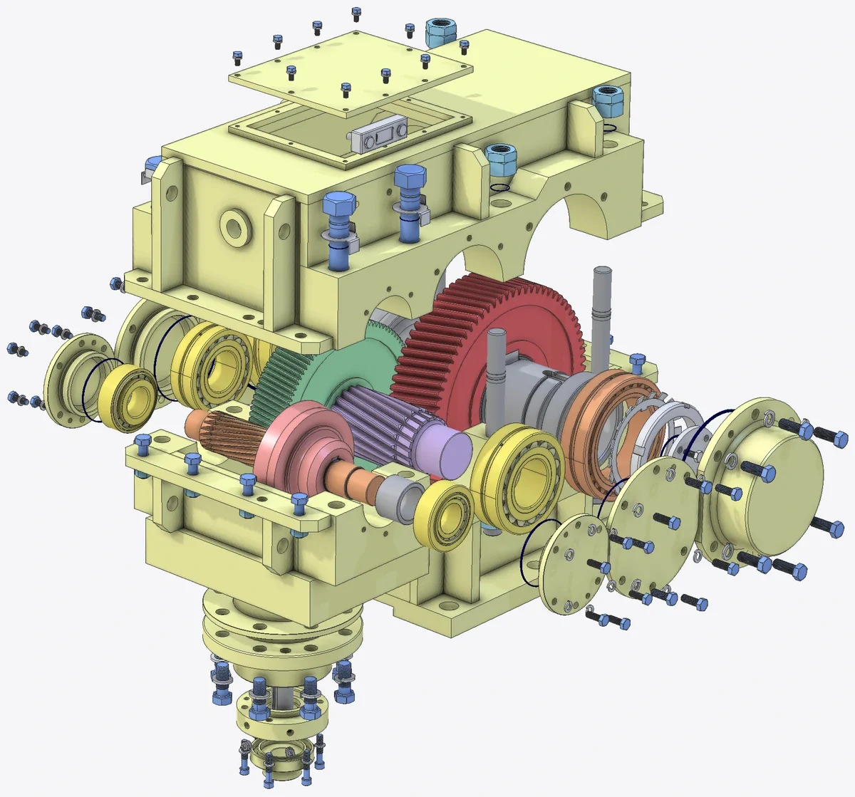 Mechanical gearbox designed in Alibre